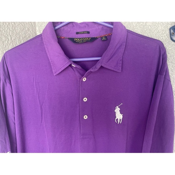 Ralph Lauren Polo Golf Vintage Lisle Short Sleeve Shirt Mens XL Purple - Picture 6 of 11